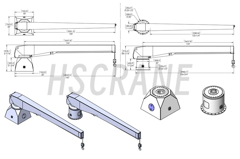 Параметры палубного крана на судне