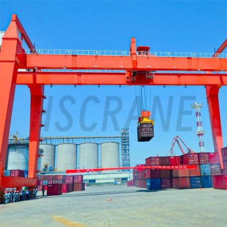 Козловой кран с рельсовым креплением для контейнеров-4